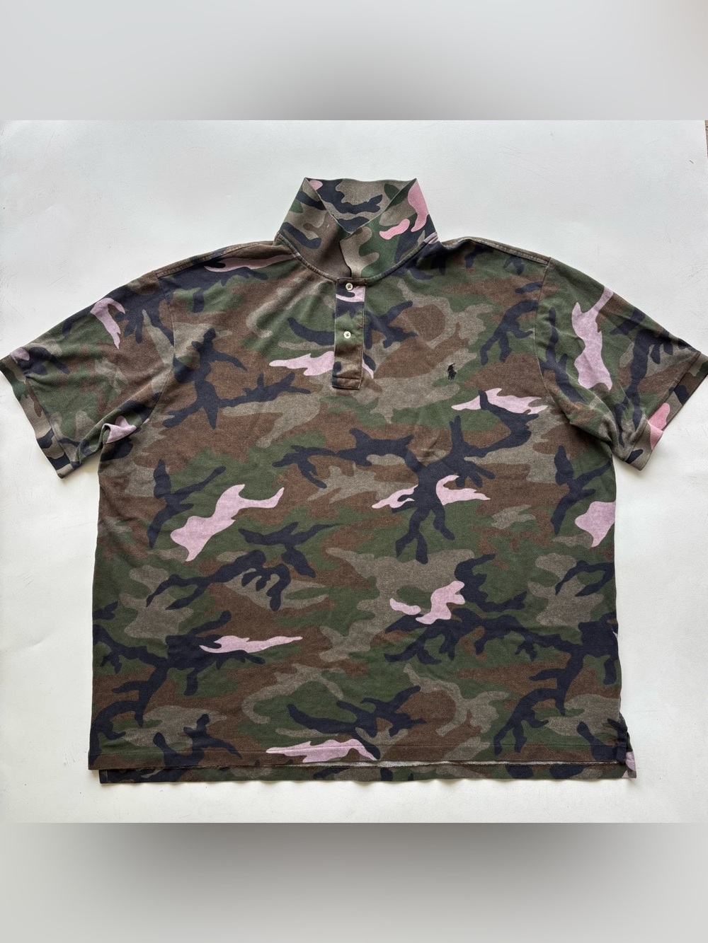 Polo Ralph Lauren Camouflage Polo Shirt 4XB green camo, brown, charcoal, pink